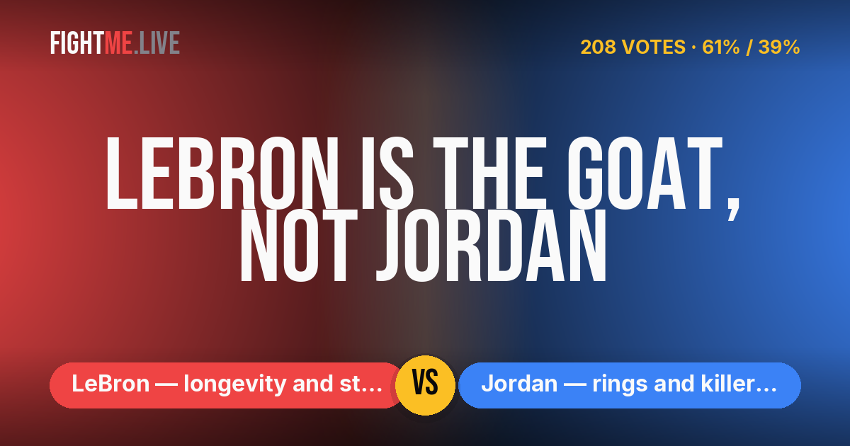 LeBron — longevity and stats vs Jordan — rings and killer instinct